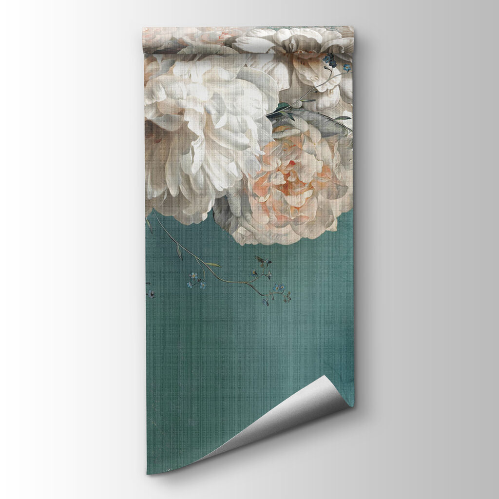 White flowers over paint — product view