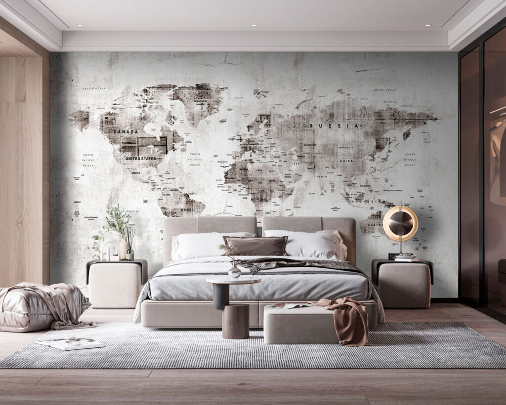 Cracked plaster map — interior 2