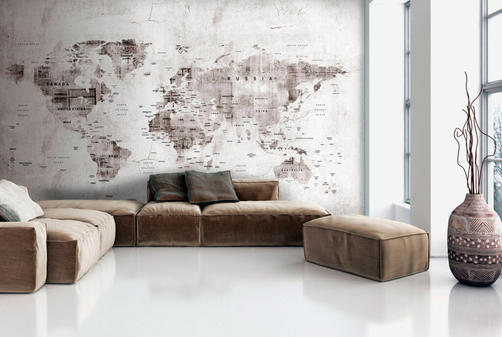 Cracked plaster map — interior 1