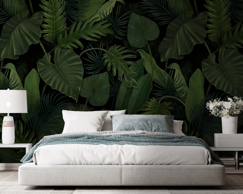 Leaves in forest green — interior 2