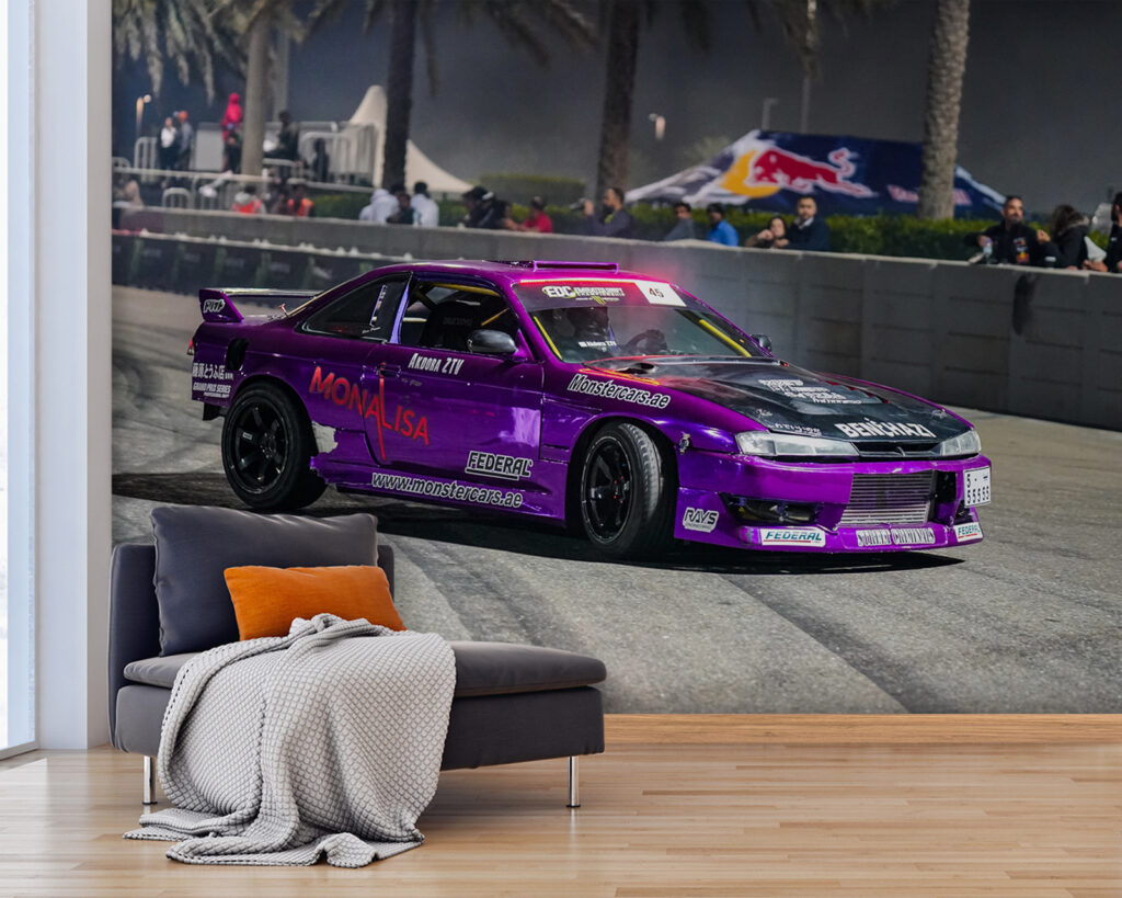 Purple racing car — interior 1