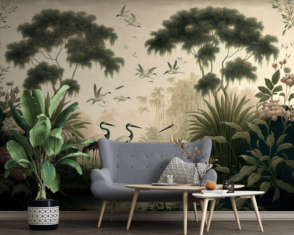 Herons between symmetrical trees — interior 1