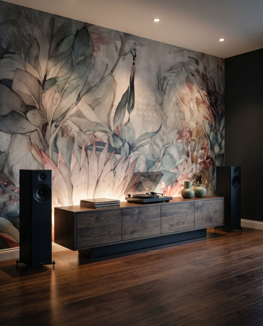 Wild Garden Watercolour in an interior