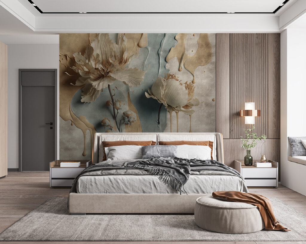 Dripping earth-tone flowers — interior 3