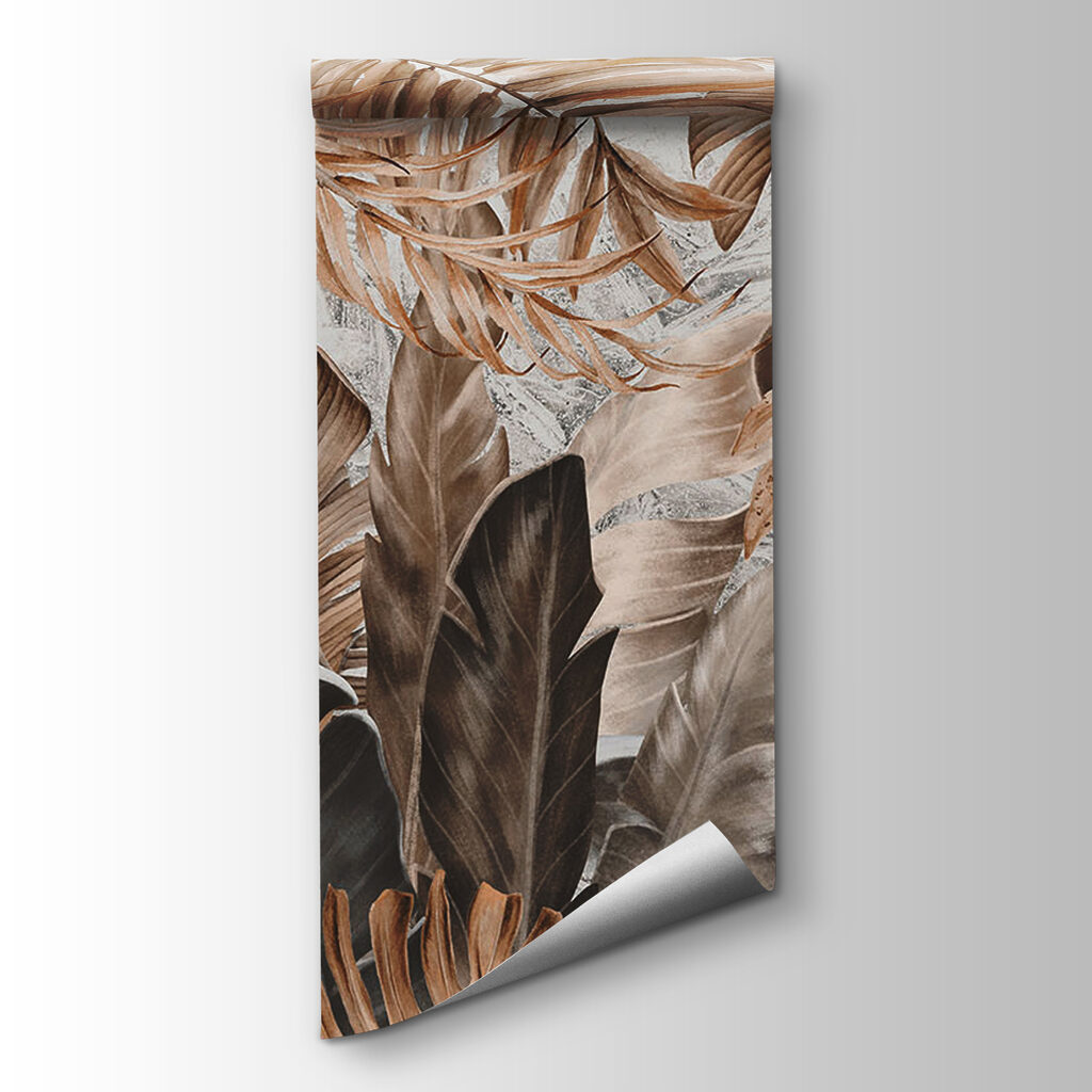 Tropical leaves in cream — product view