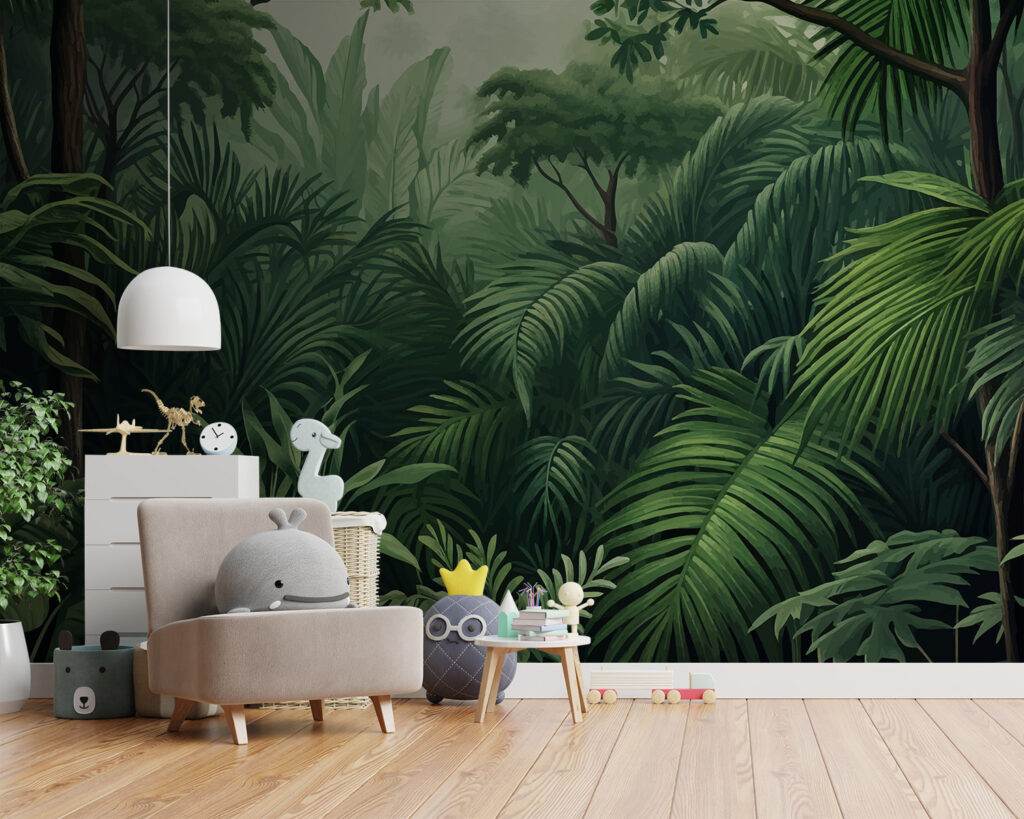 Green ferns, jungle path — interior 1