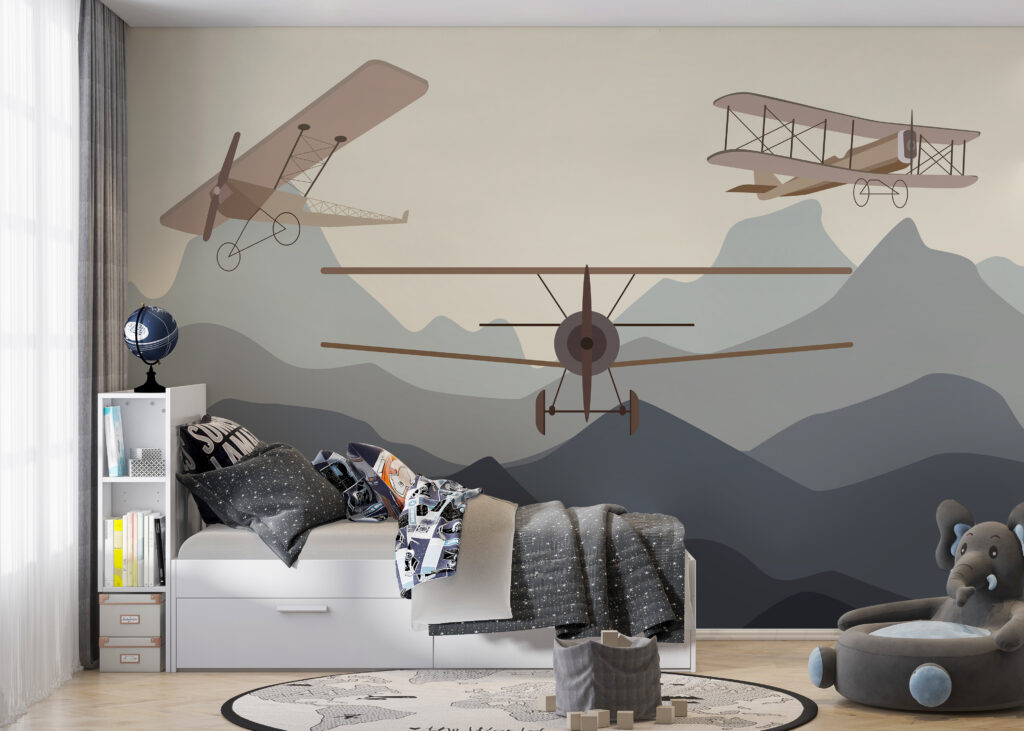Planes Above the Mountains in an interior
