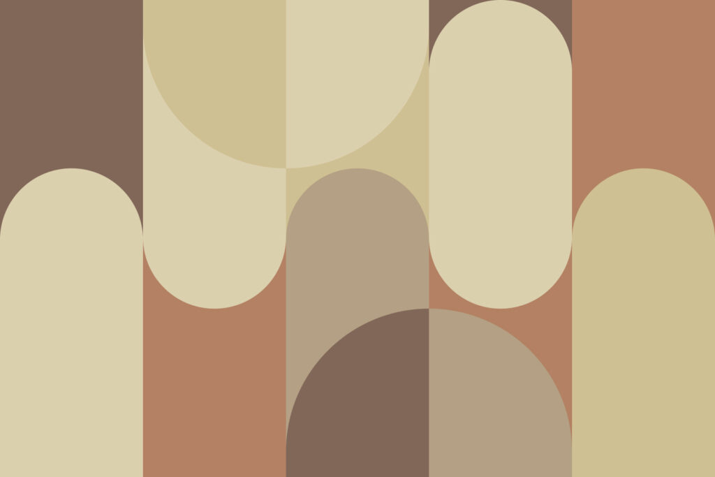Round earth-toned bands — full design
