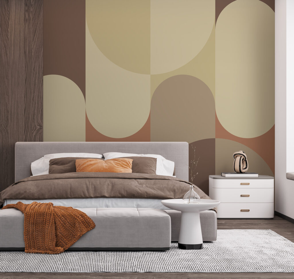 Round earth-toned bands — interior 1