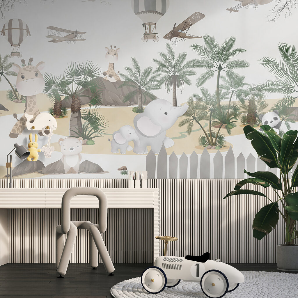 Safari animals behind fence — interior 4