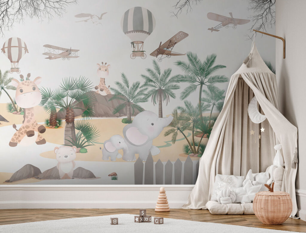 Safari animals behind fence — interior 2