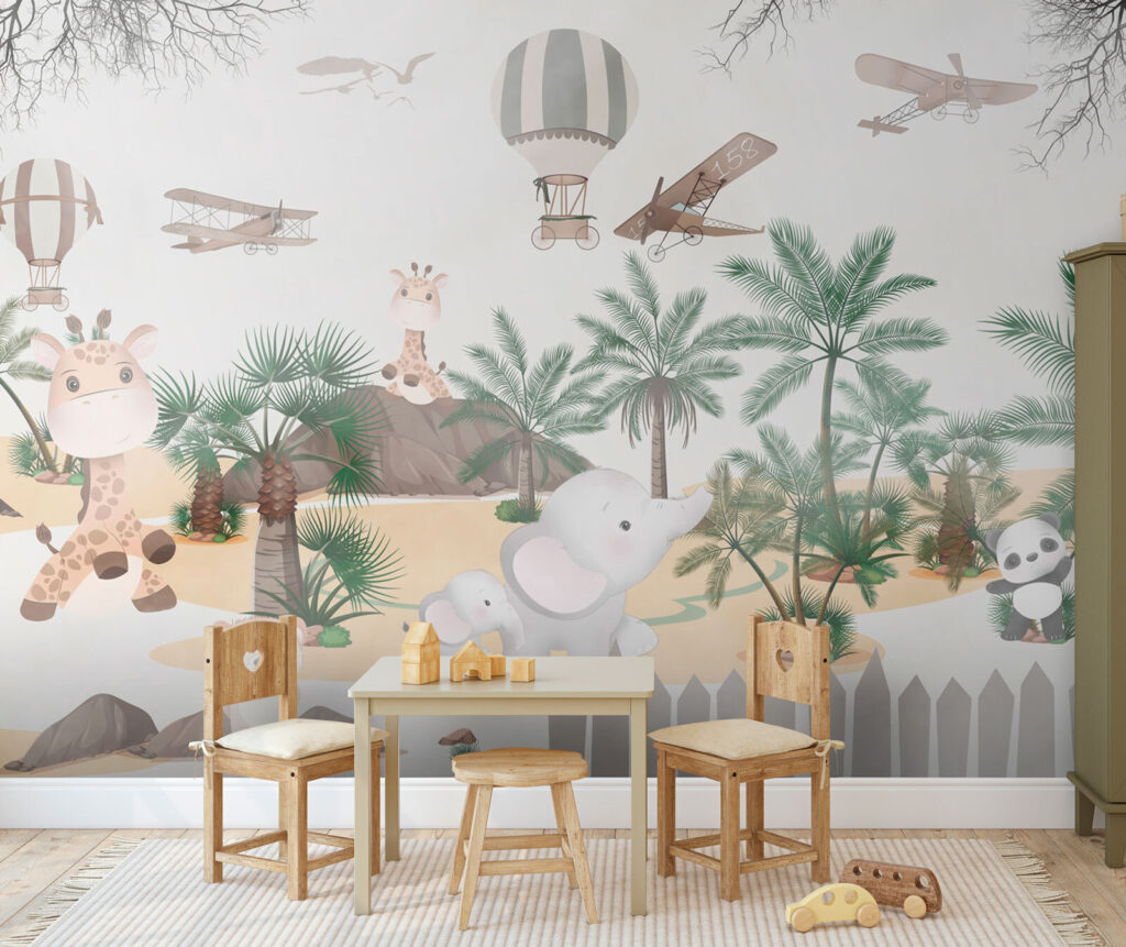 Safari animals behind fence — interior 3