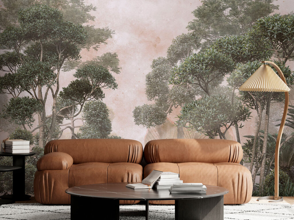 Green trees in mist — interior 2