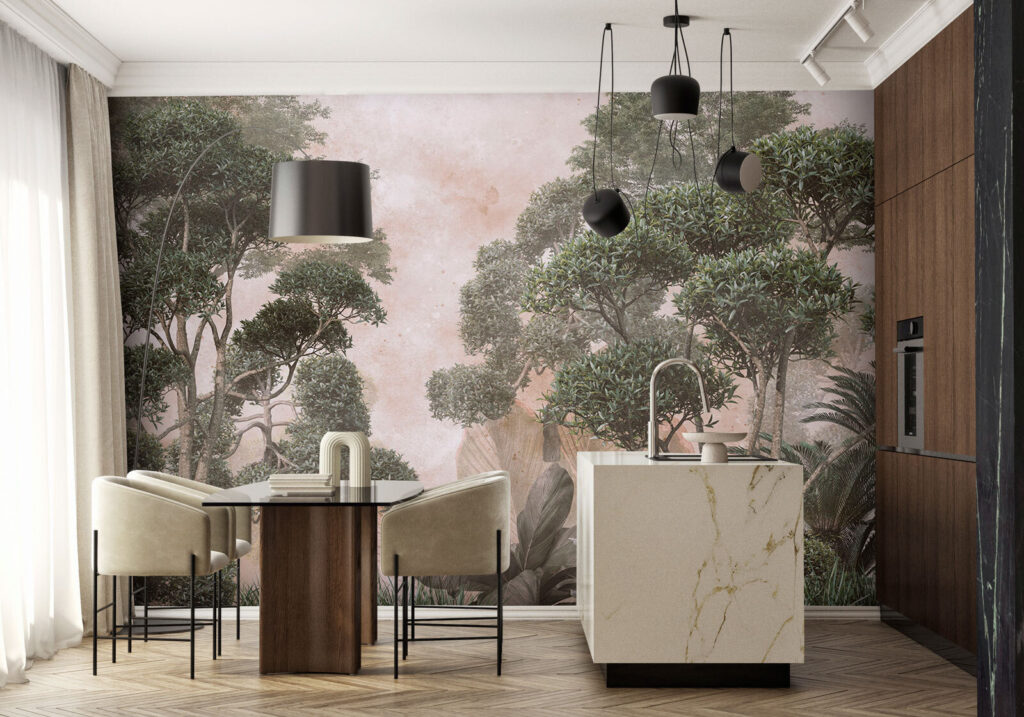 Green trees in mist — interior 3
