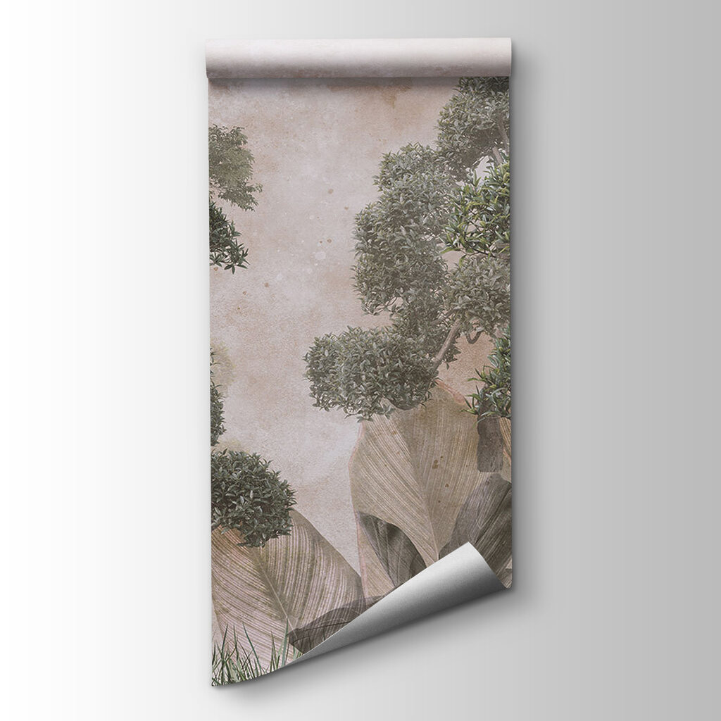 Green trees in mist — product view