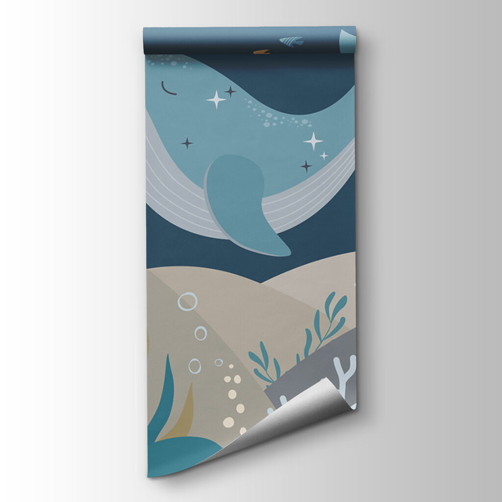 Whale above blue seabed — product view