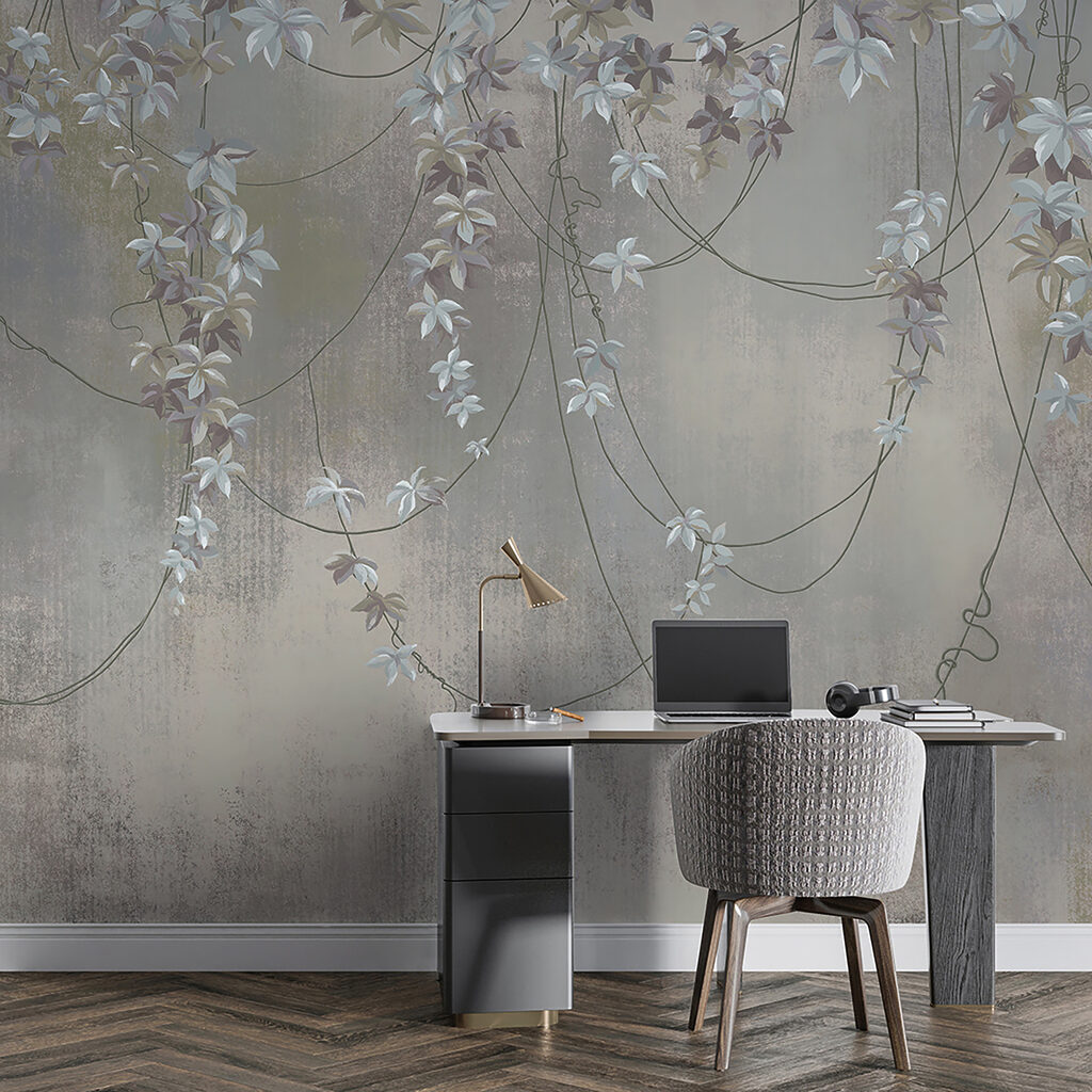 Flower garlands on grey — interior 9