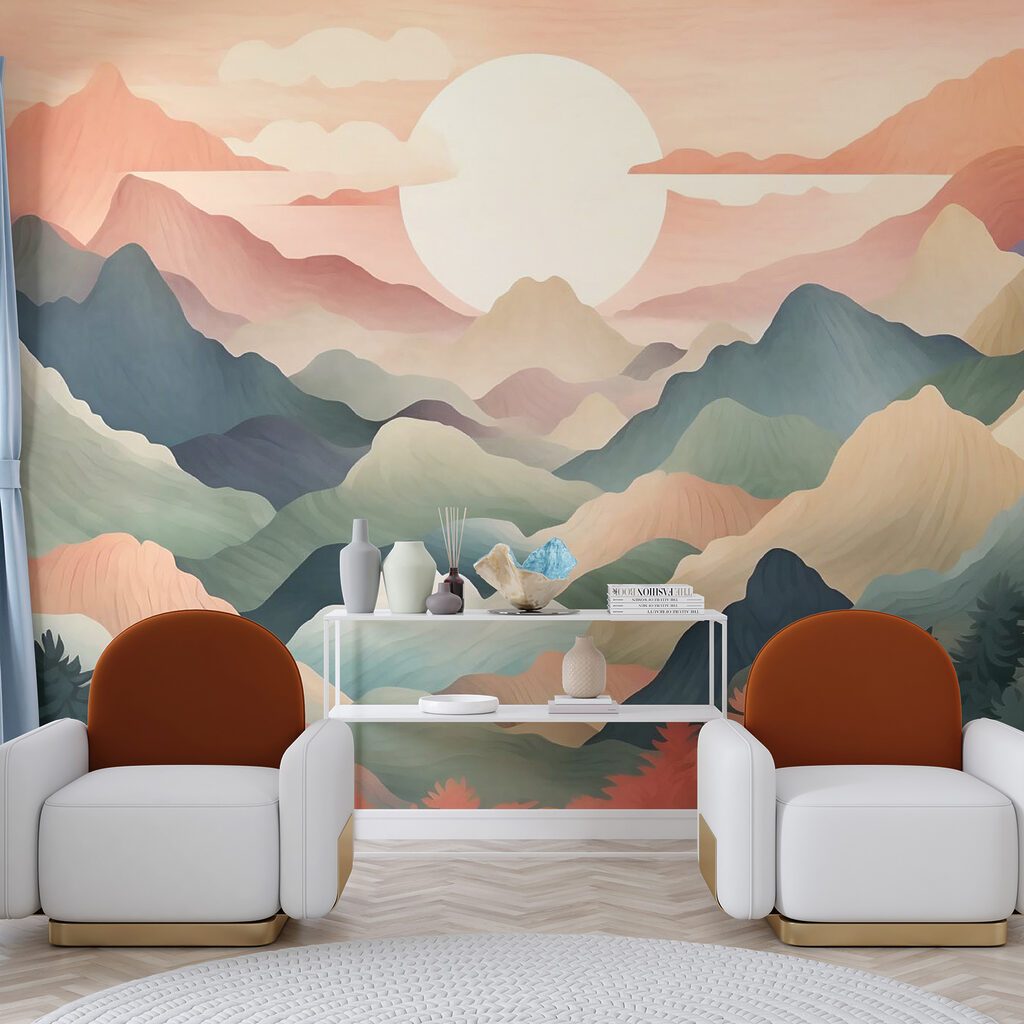 Sun between mountain layers — interior 4