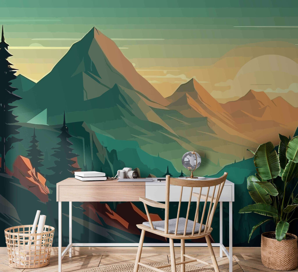 Mountains in flat colours — interior 2