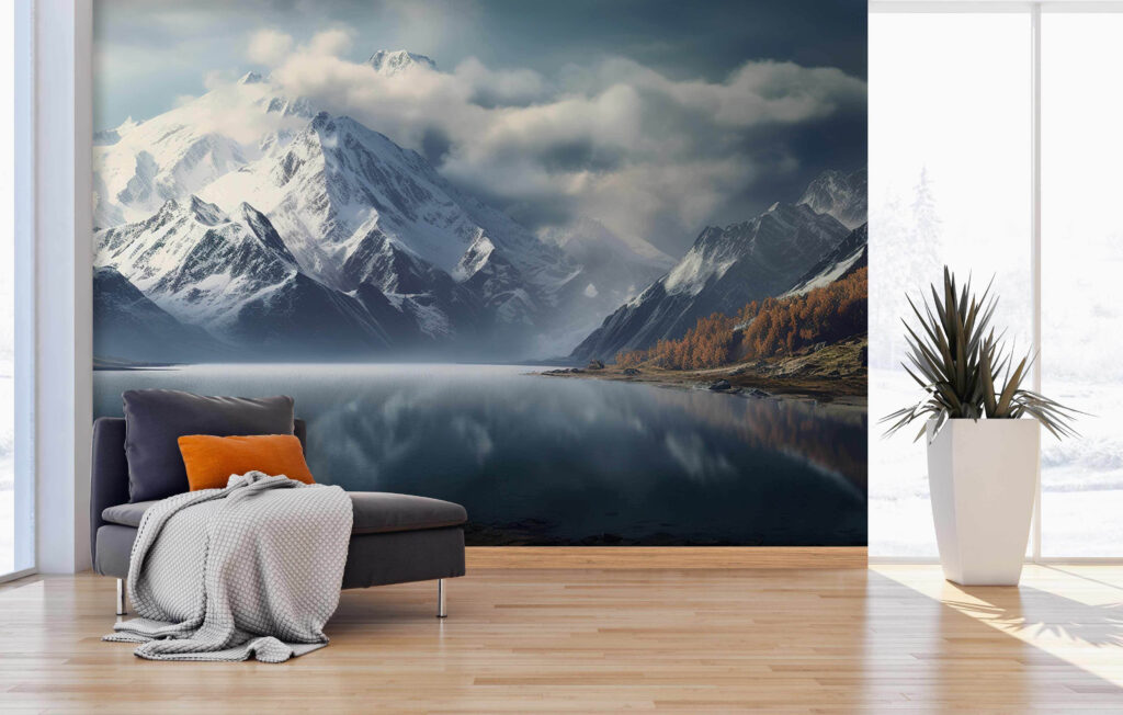 Mountains mirrored in lake — interior 3