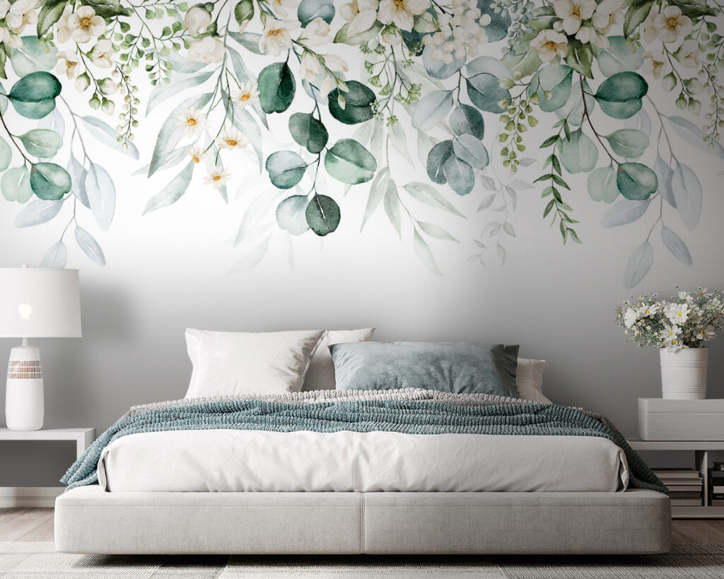 White flowers, hanging leaves — interior 5