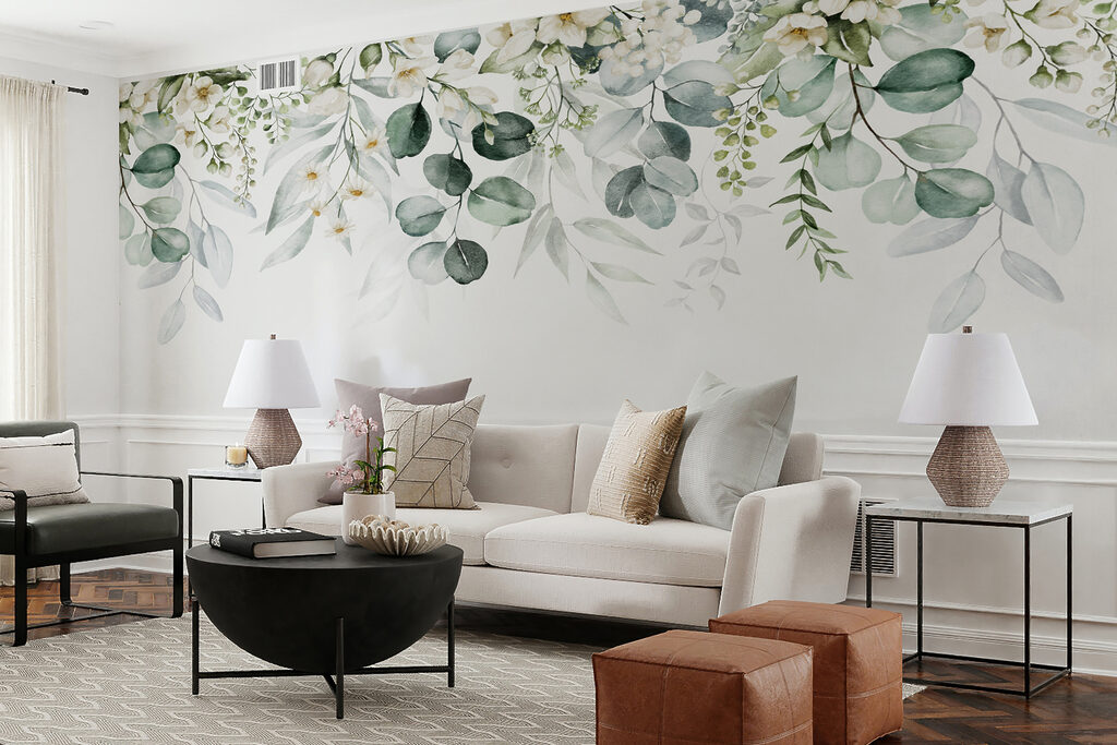 White flowers, hanging leaves — interior 4