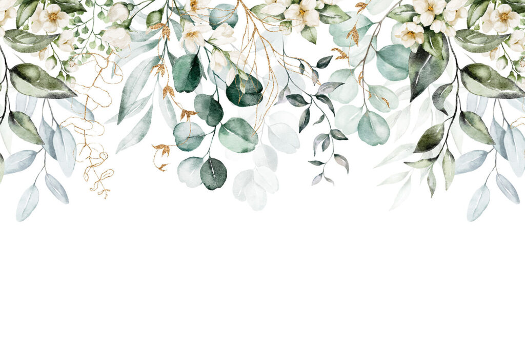 Leaf tendrils hanging down — full design