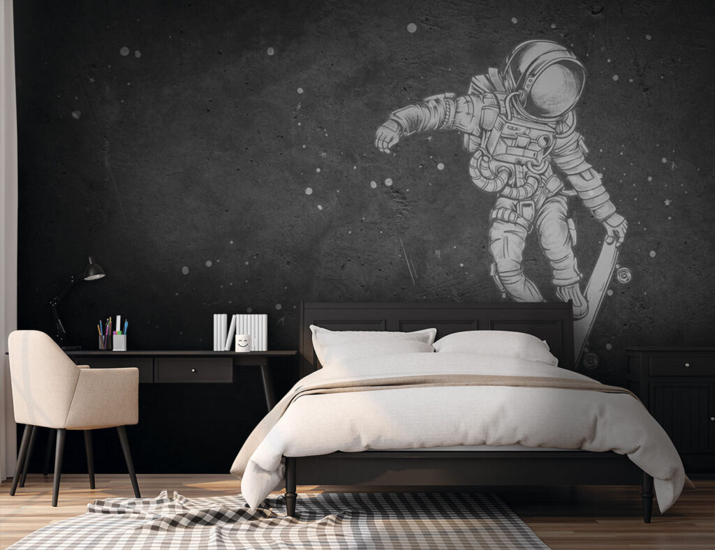 Astronaut on a skateboard — interior 2