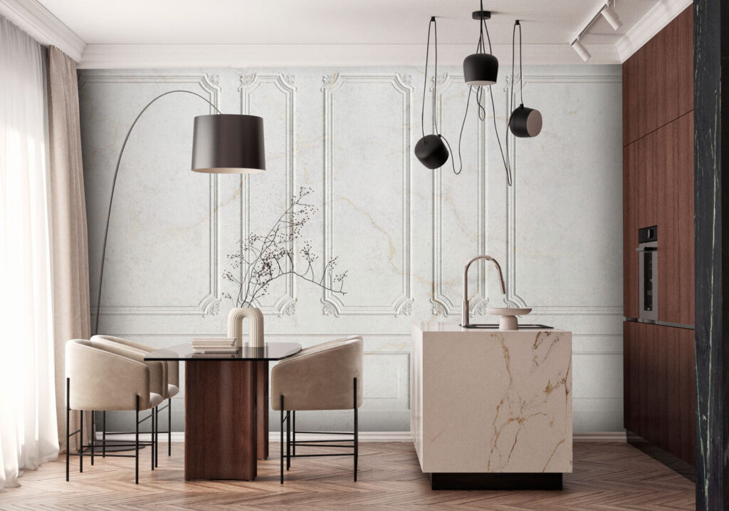 White decorative panels — interior 2