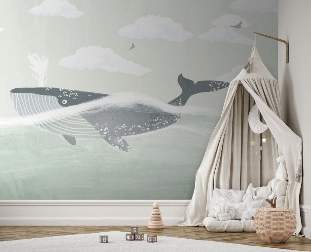 Whale under drawn clouds — interior 1