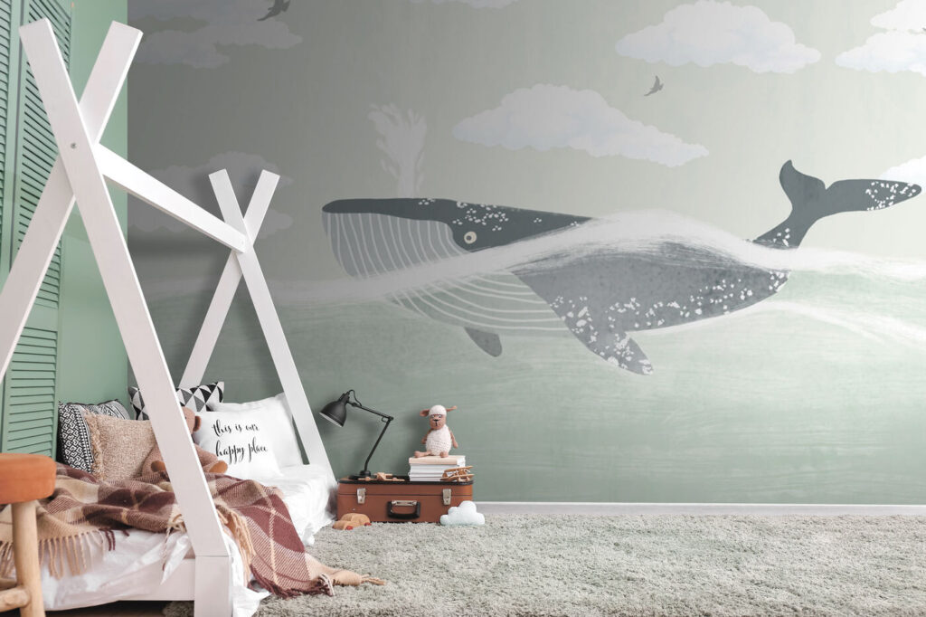 Whale under drawn clouds — interior 2