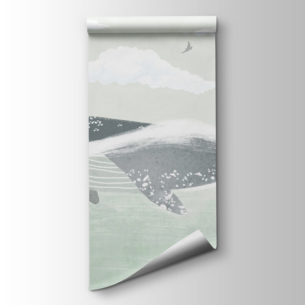 Whale under drawn clouds — product view
