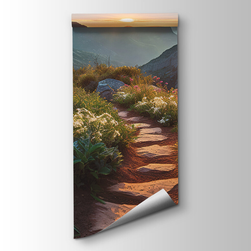 Mountain path, golden dusk — product view