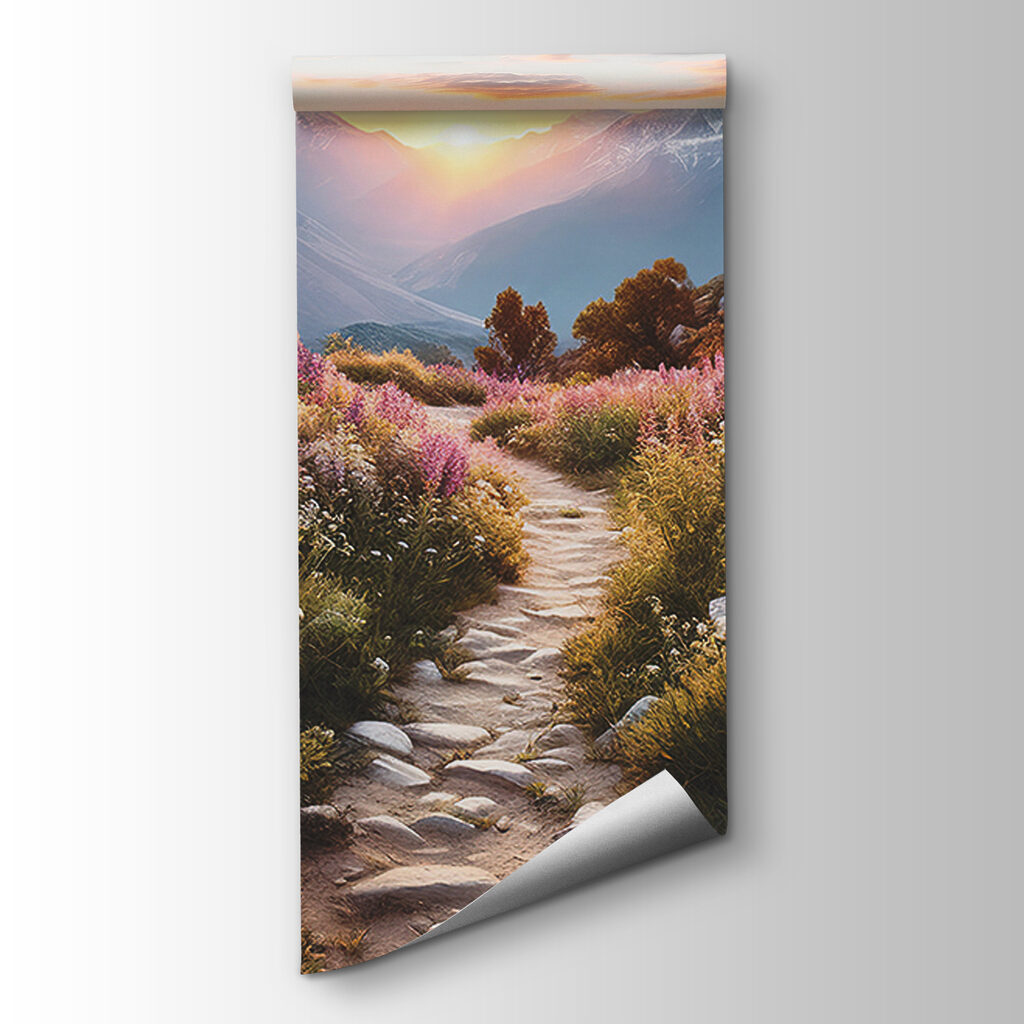 Path between tall flowers — product view