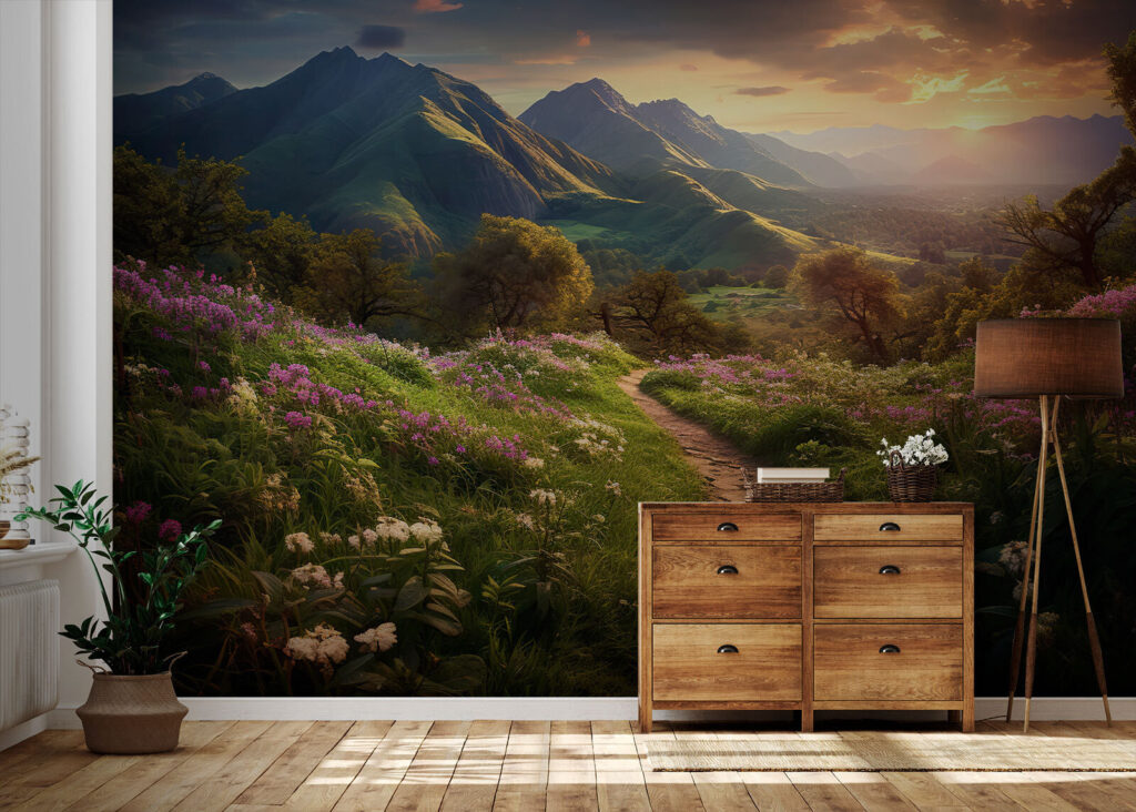 Mountain path by meadows — interior 1