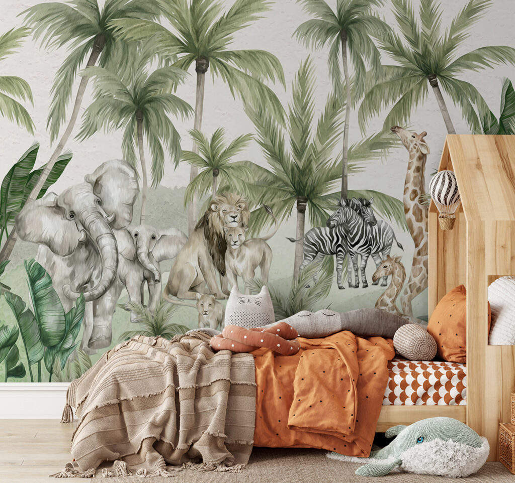 Safari animals among palms — interior 3
