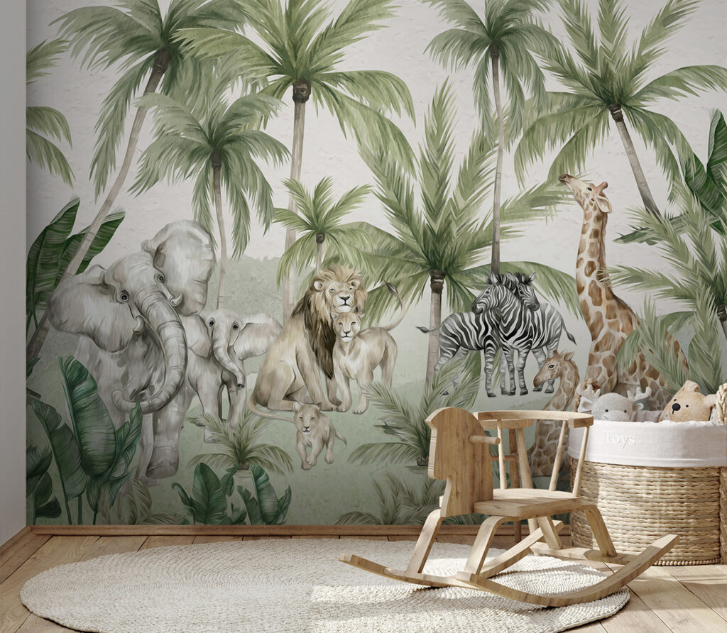 Safari animals among palms — interior 4