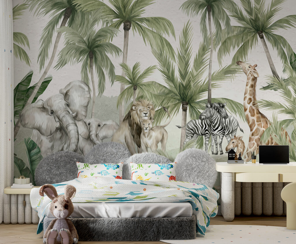 Safari animals among palms — interior 2