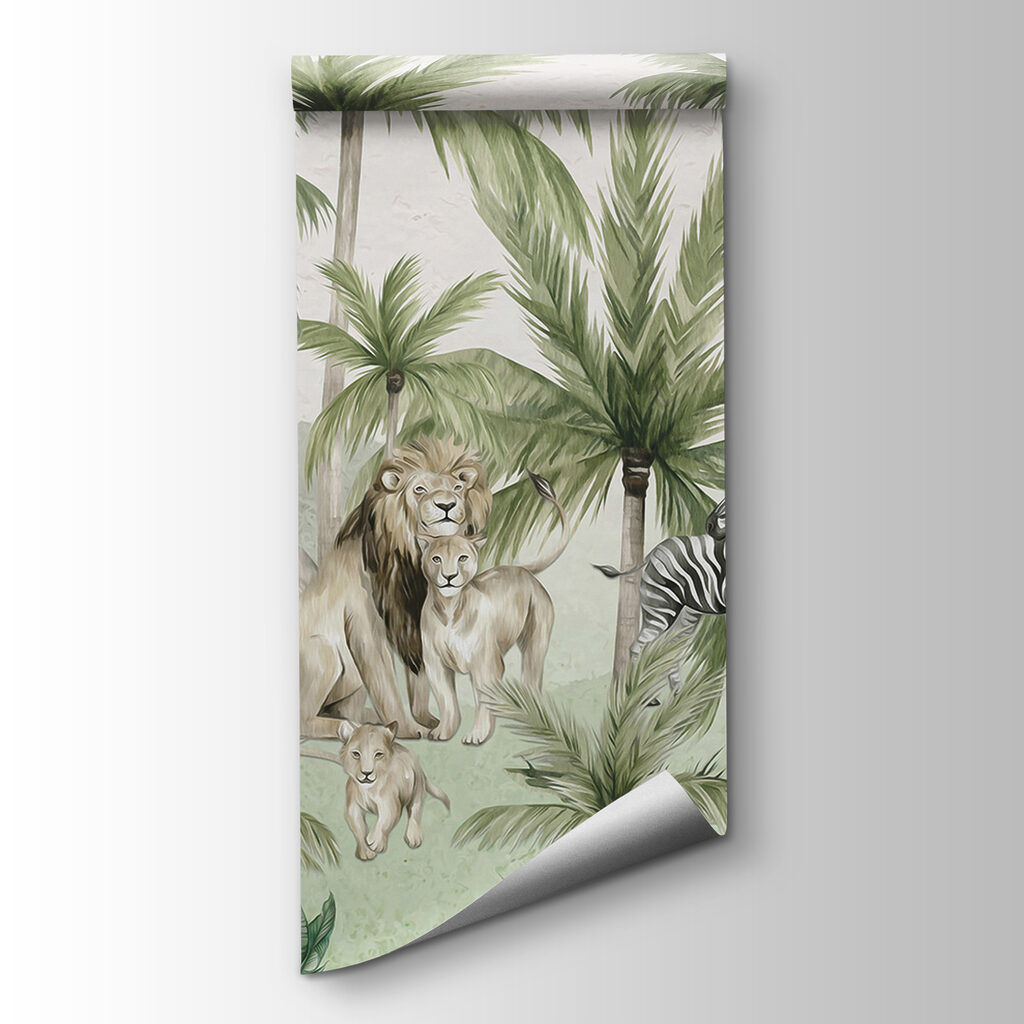 Safari animals among palms — product view