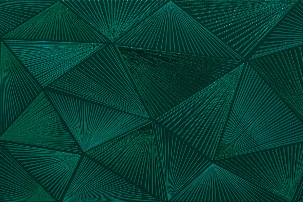 Green striped triangles — full design