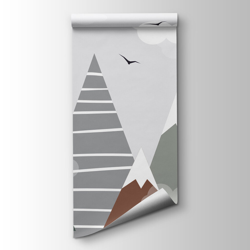 Balloon above geometric peaks — product view