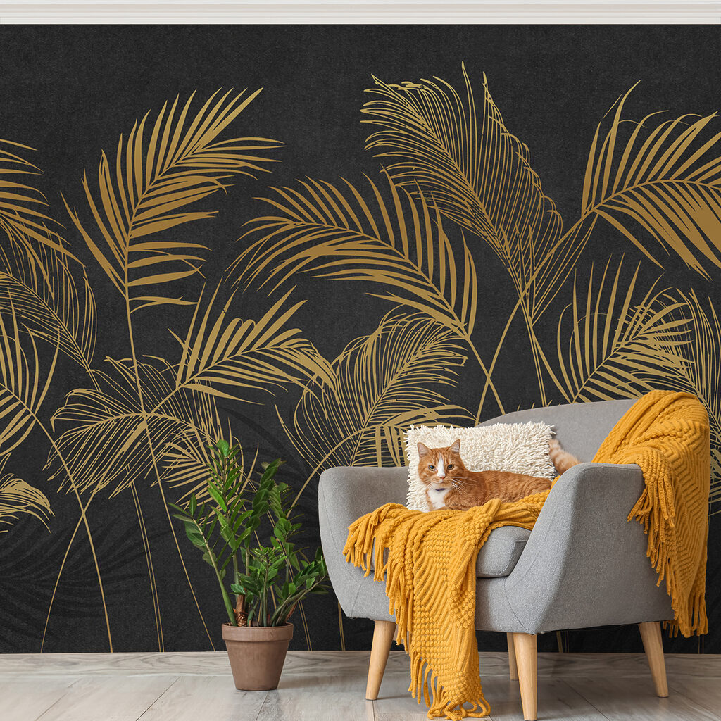 Gold palms on anthracite — interior 4