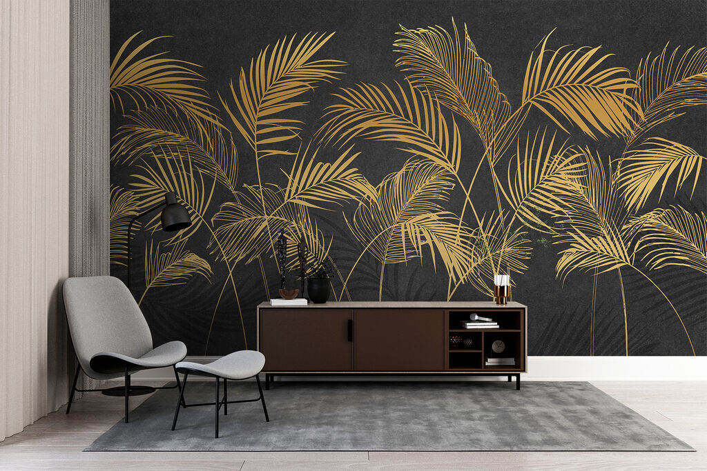 Gold palms on anthracite — interior 5