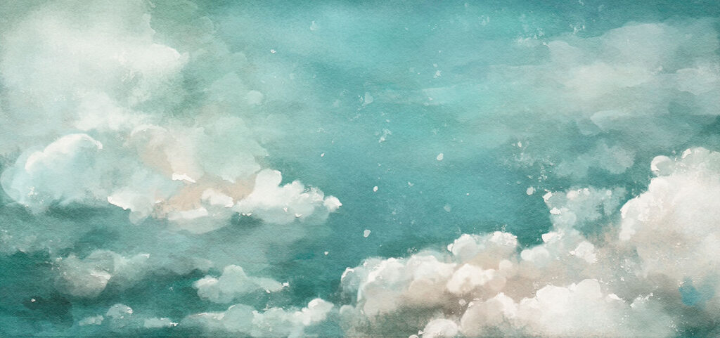 Clouds in turquoise sky — full design