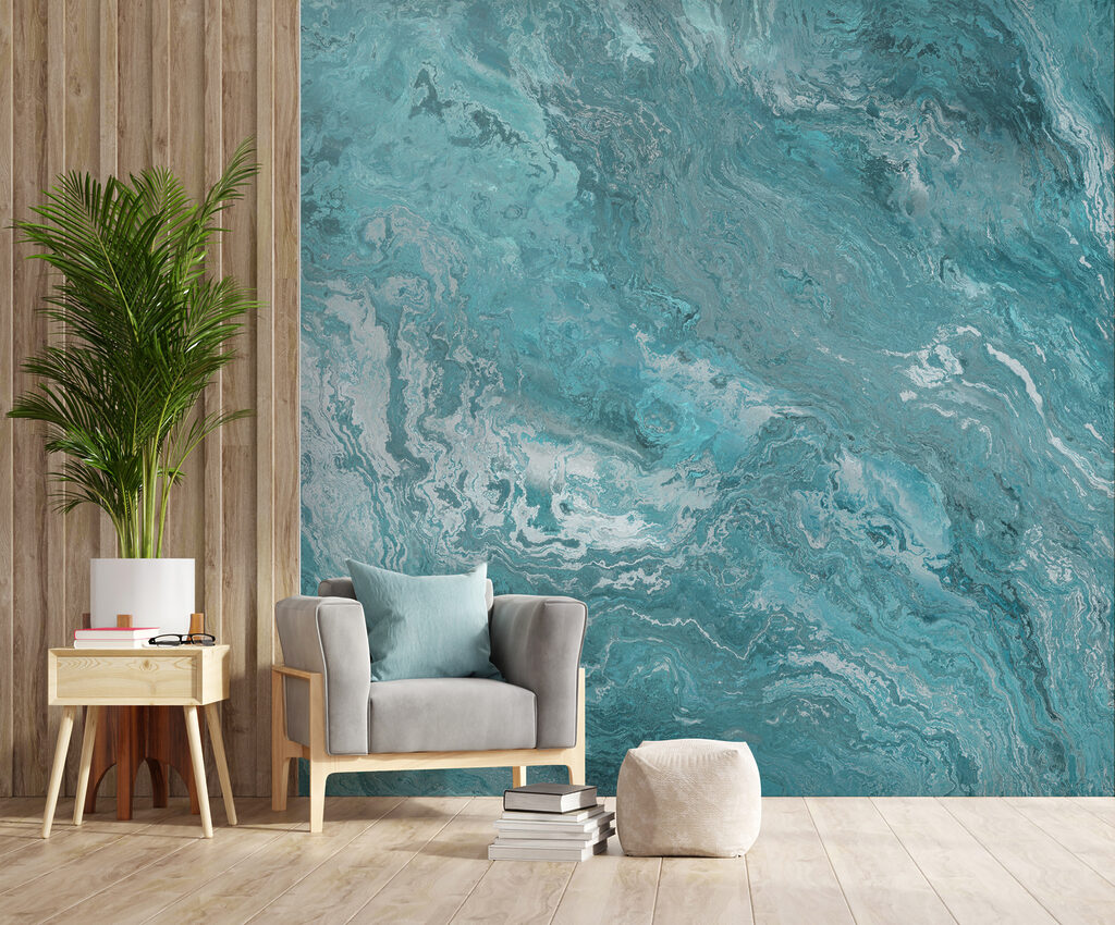 Turquoise marble effect — interior 2