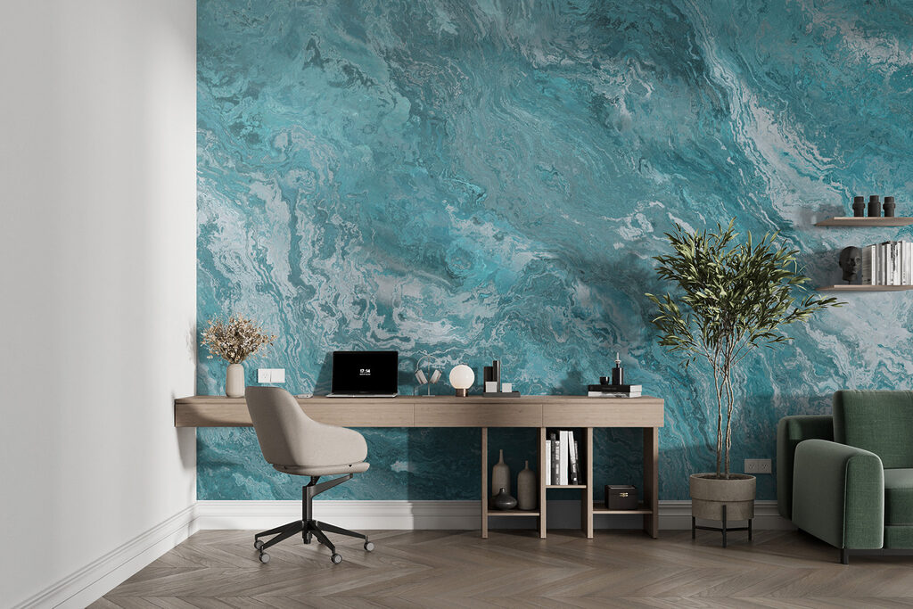 Turquoise marble effect — interior 4