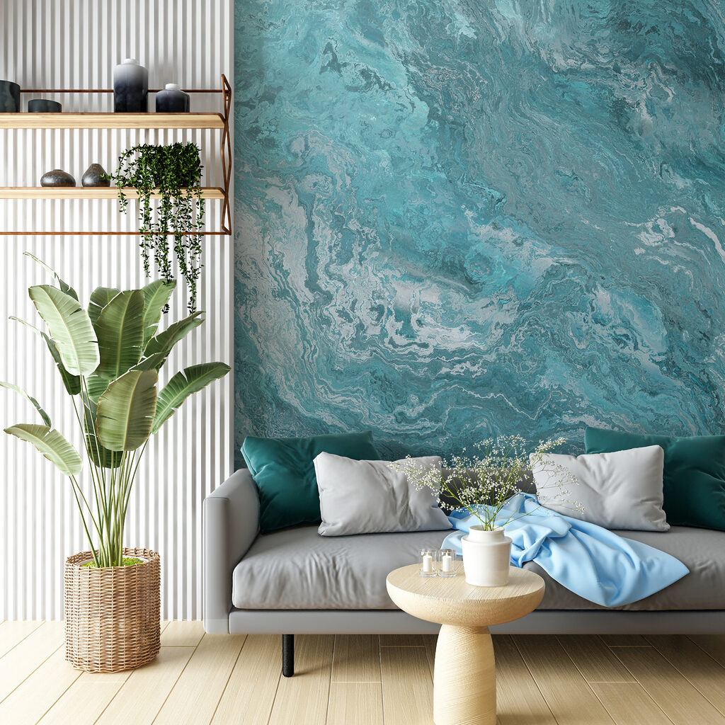 Turquoise marble effect — interior 3