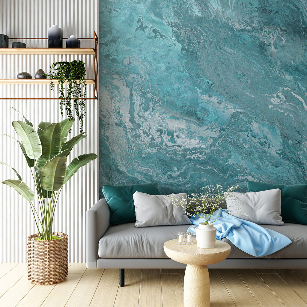 Turquoise marble effect — interior 5