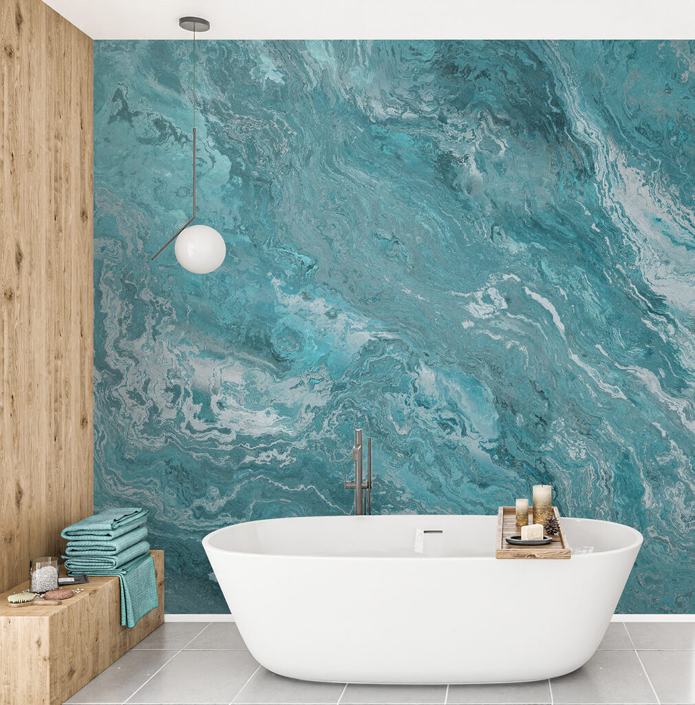 Turquoise marble effect — interior 1