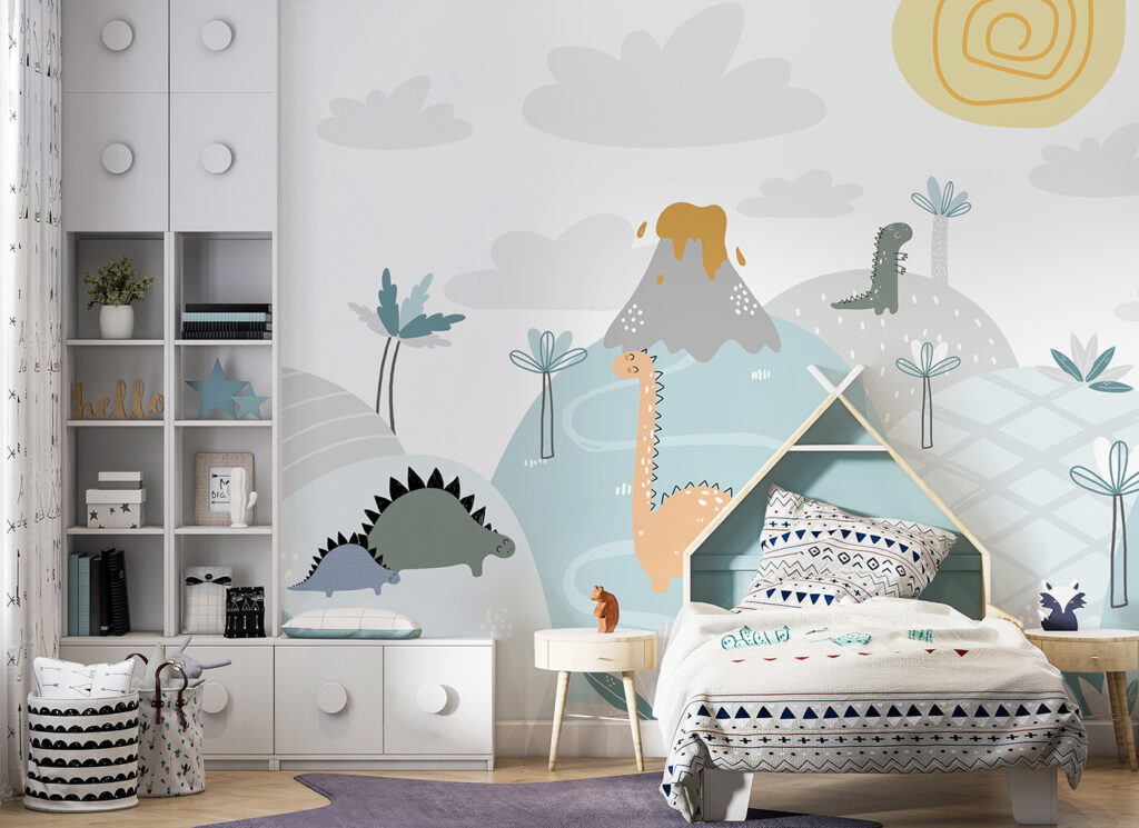 Dinosaurs by a volcano — interior 2